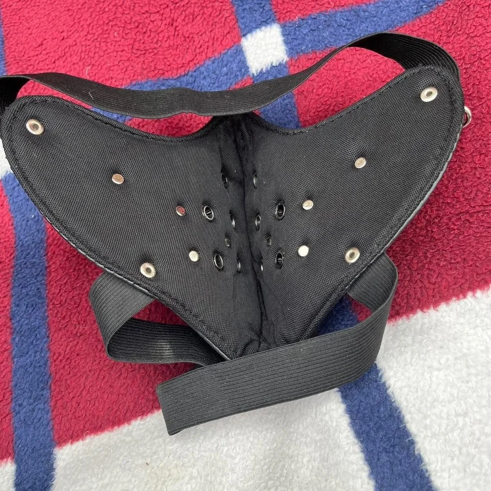 Gothic Mask Leather Mask Rivet Half Mask Halloween Cosplay Costume black